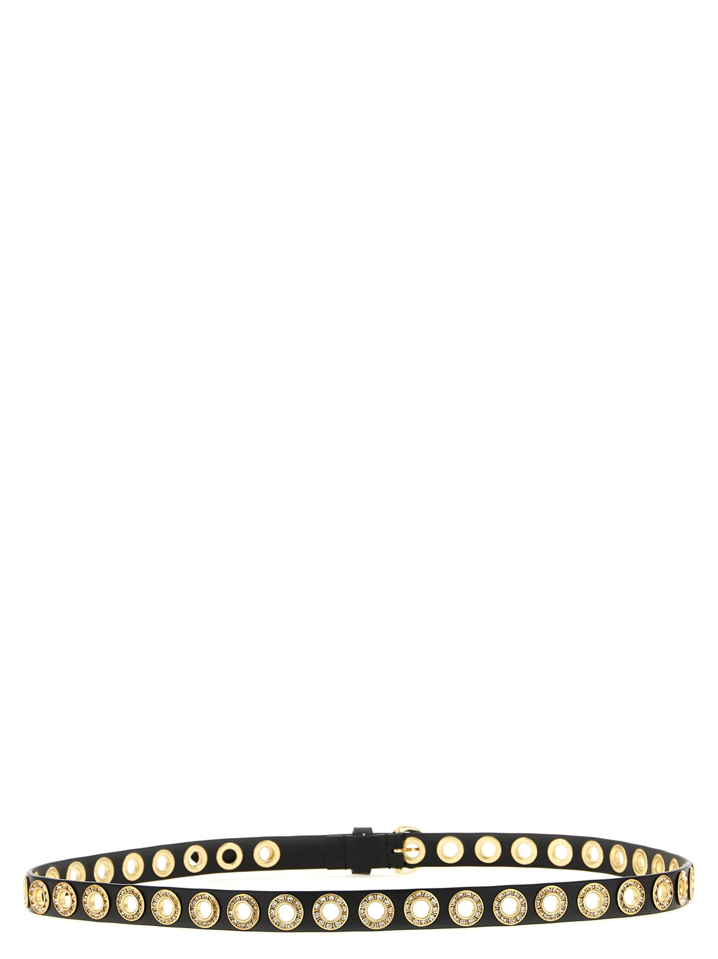 Belt by PINKO for women in polyethylene polyurethane leather black features a versatile silhouette, artfully showcasing the versatile design of the Polyethylene Polyurethane leather Belt for a sophisticated, premium finish.