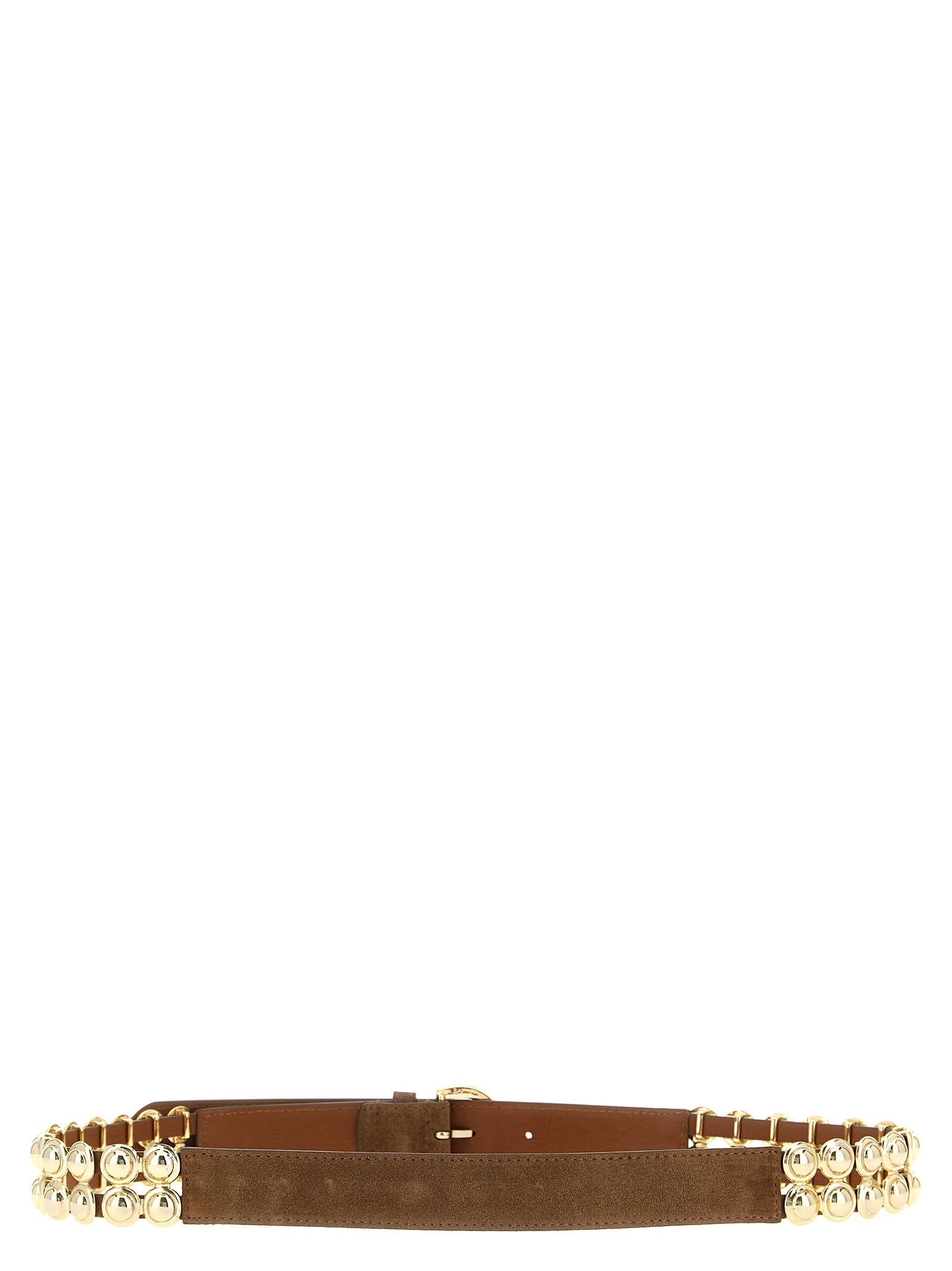 Belt by PINKO for women in suede lamb leather brown features a versatile silhouette, artfully showcasing the versatile design of the Suede Lamb Leather Belt for a sophisticated, premium finish.