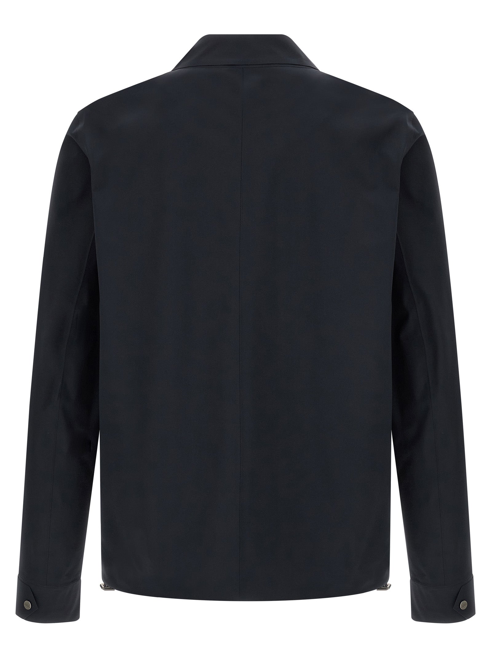 Windbreaker Jacket by Herno for men in stretch polyamide blue & signature features an perennial silhouette with a refined shirt-collar neckline and perennial pockets & windproof for a sophisticated weather-resistant look.