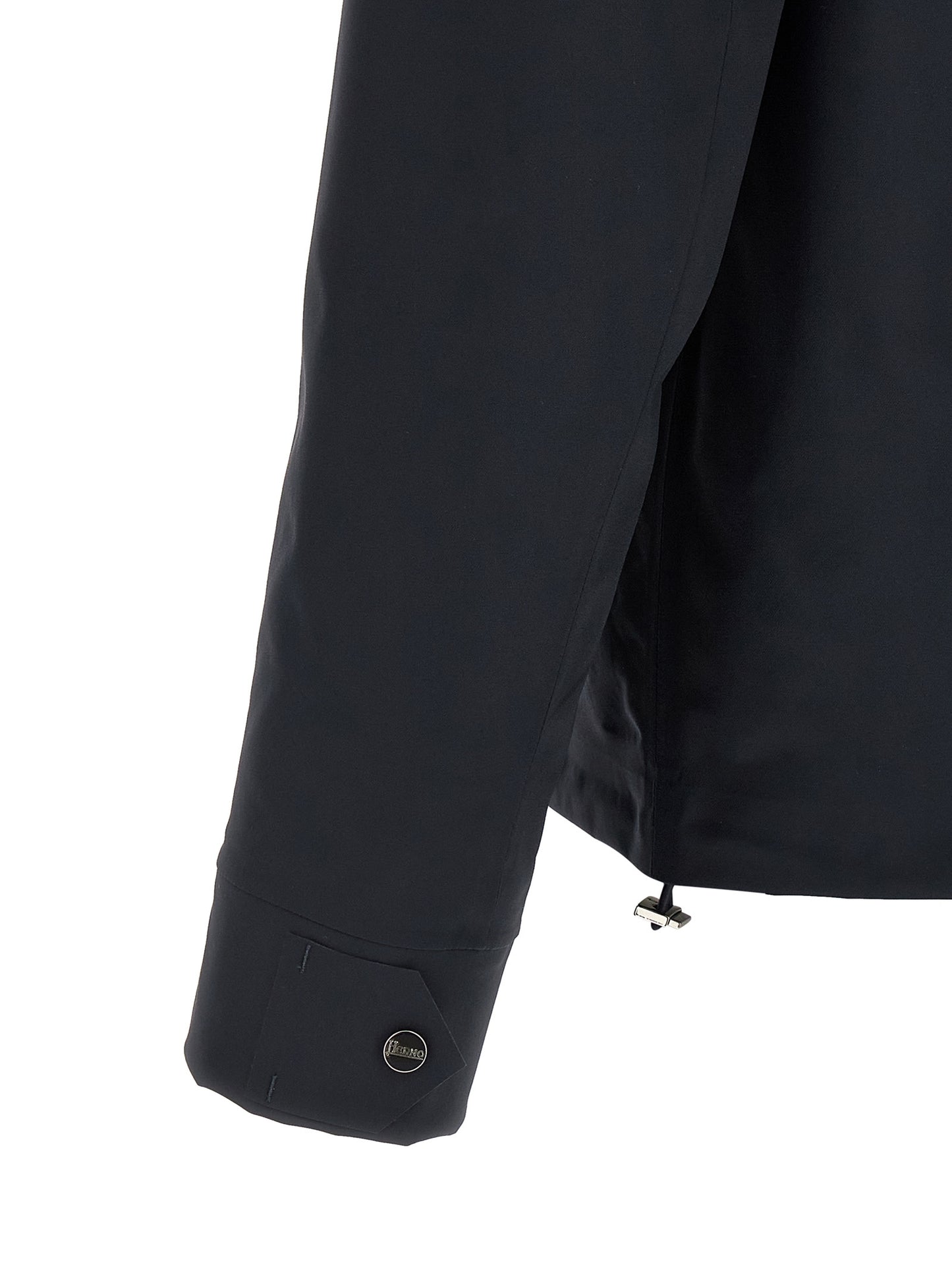 Windbreaker Jacket by Herno for men in stretch polyamide blue & signature presents a resilient silhouette, artfully detailed with a sophisticated shirt-collar neckline and functional pockets & windproof for a resilient finish.