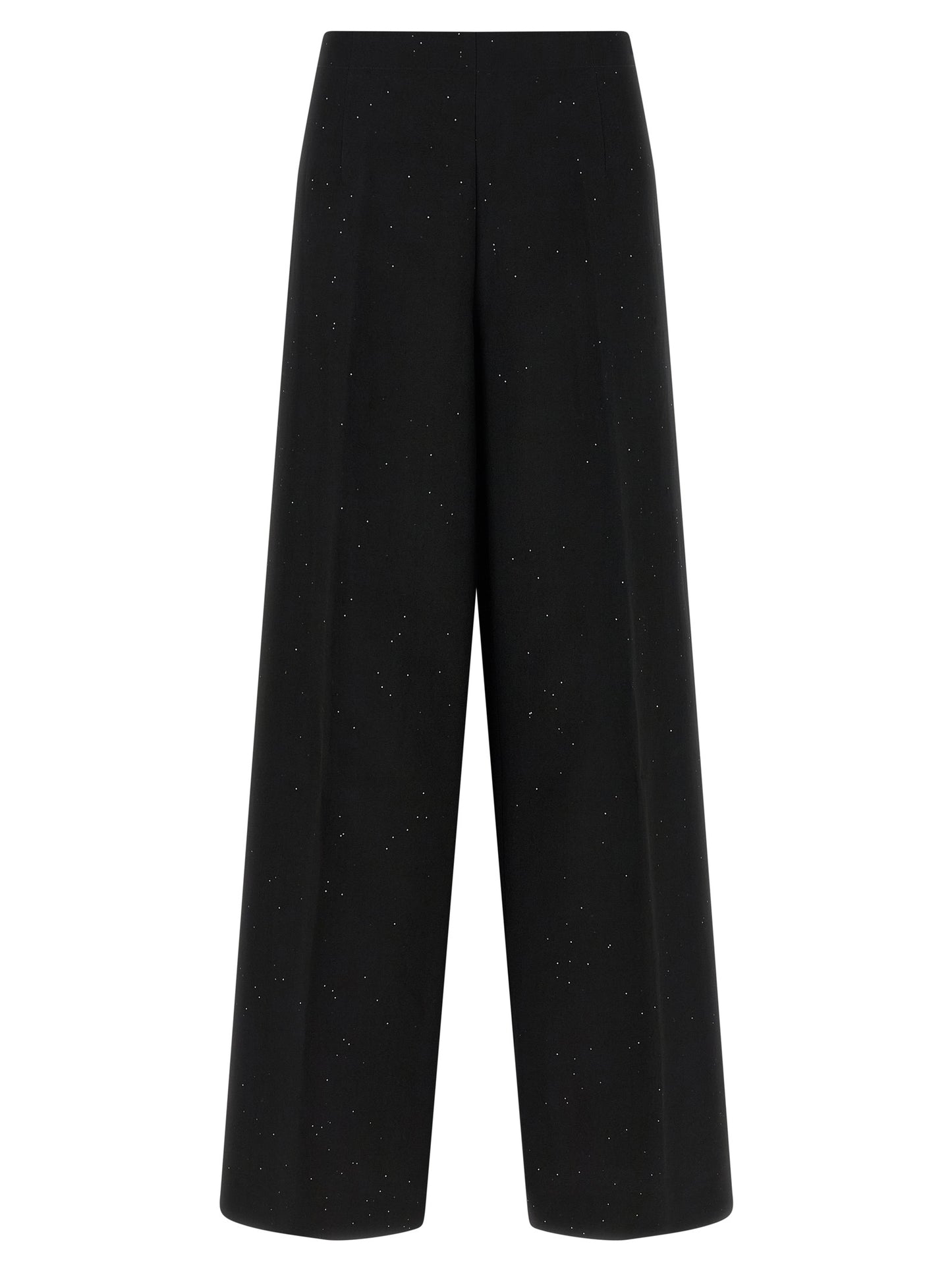 Herno Women's Straight Leg Wide Polyamide Linen Viscose & Sequins Jeans - Black