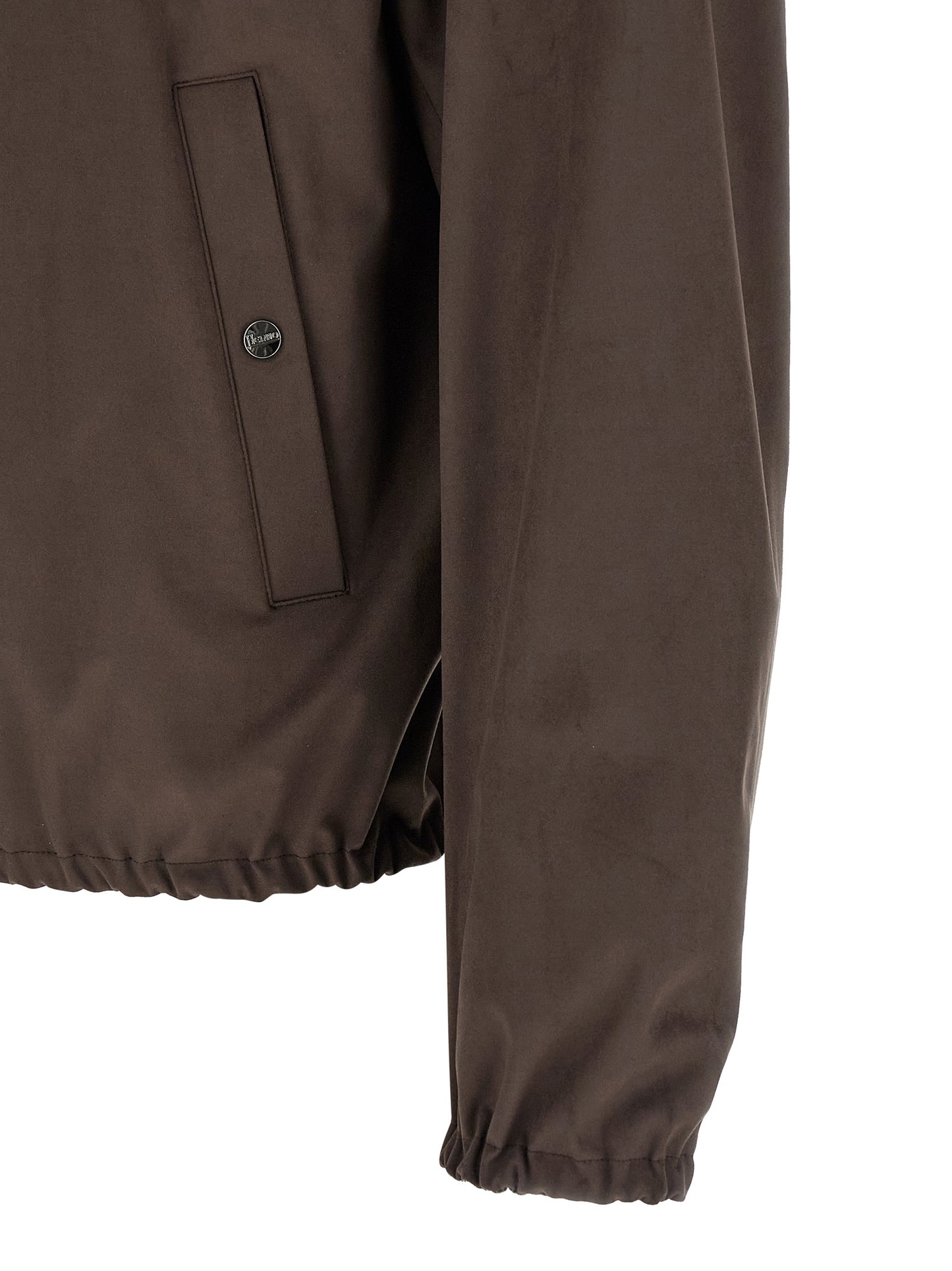 Jacket by Herno for men in polyester suede leather & viscose brown features a smart silhouette, perfectly accentuated by its unique and functional pockets for a smart finish.