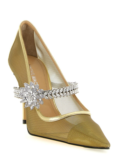 High-Heel Stiletto Pumps Heels by MACH & MACH for women in polyamide leather & crystal gold features a effortlessly chic Lotus Women's Polyamide Leather & Crystal High-Heel Stiletto Pumps Heels design with a sophisticated stiletto high-heel and elegant .