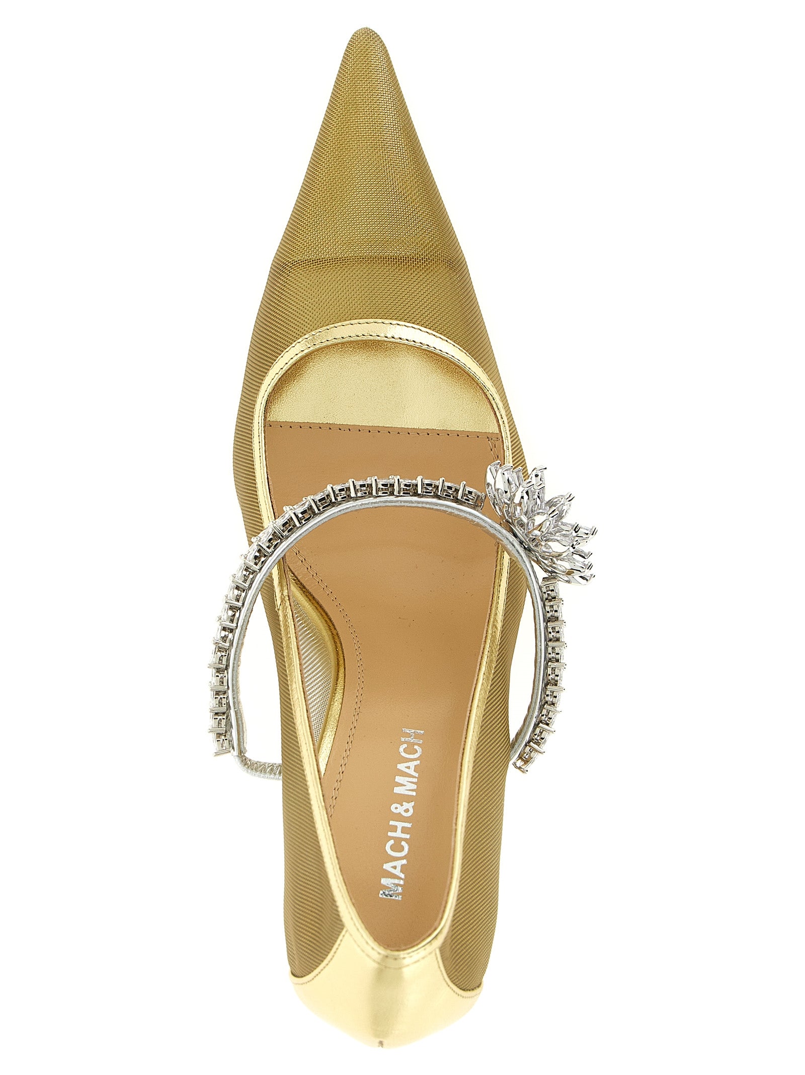 High-Heel Stiletto Pumps Heels by MACH & MACH for women in polyamide leather & crystal gold features an captivating silhouette, showcasing the elegant Lotus Women's Polyamide Leather & Crystal High-Heel Stiletto Pumps Heels design with a stiletto high-heel and a sophisticated .