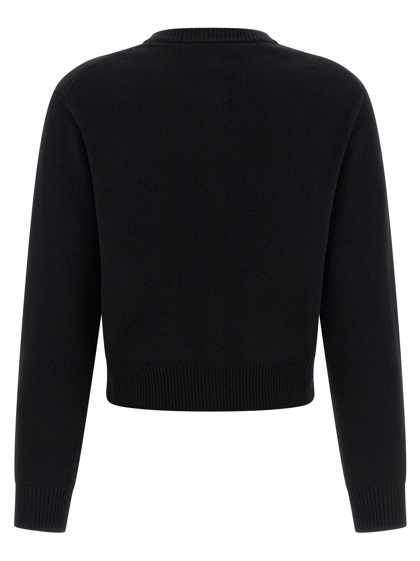 Cardigan by Chloé for women in cashmere merino wool & horse leather black features an crisp silhouette, showcasing a sophisticated and detail for a truly crisp finish.
