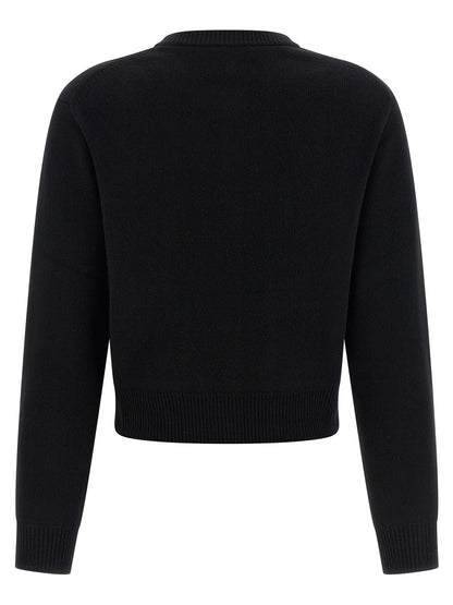 Cardigan by Chloé for women in cashmere merino wool & horse leather black features an crisp silhouette, showcasing a sophisticated and detail for a truly crisp finish.