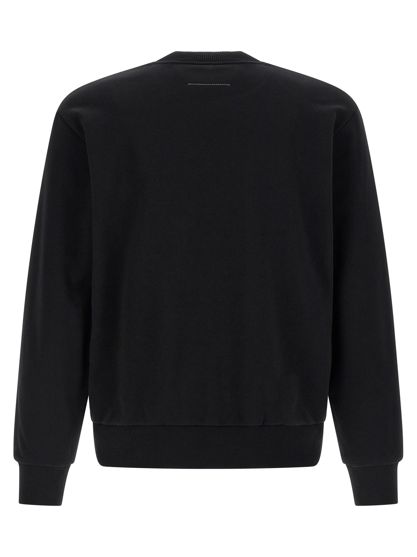 Sweatshirt by MM6 Maison Margiela for men in cotton polyester black, white & signature presents a smart casual silhouette, featuring a smart casual crew neckline and for a sophisticated look.