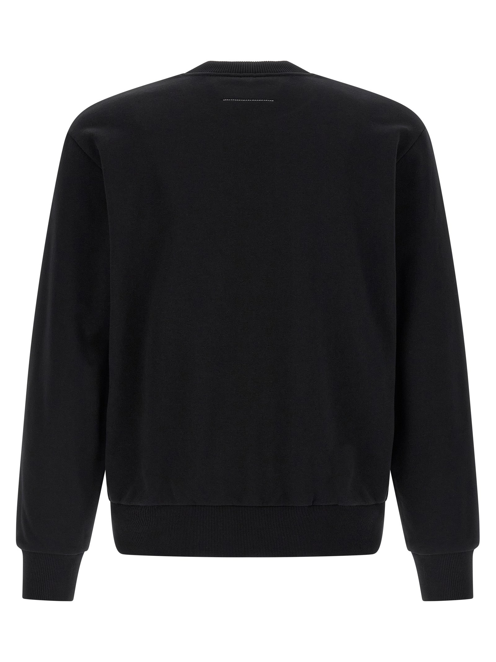 Sweatshirt by MM6 Maison Margiela for men in cotton polyester black, white & signature presents a smart casual silhouette, featuring a smart casual crew neckline and for a sophisticated look.