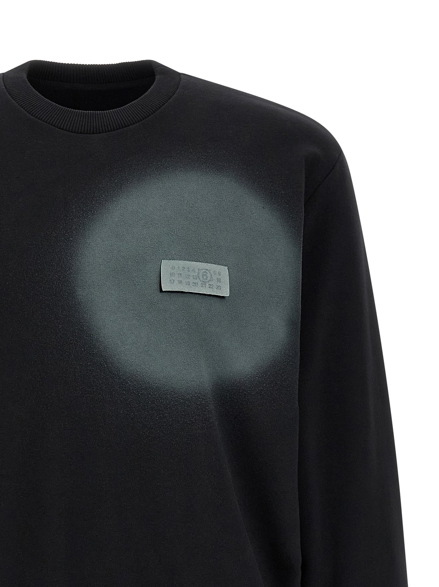 Sweatshirt by MM6 Maison Margiela for men in cotton polyester black, white & signature features an magnificent silhouette, showcasing a sophisticated crew neckline and detail for a truly magnificent finish.