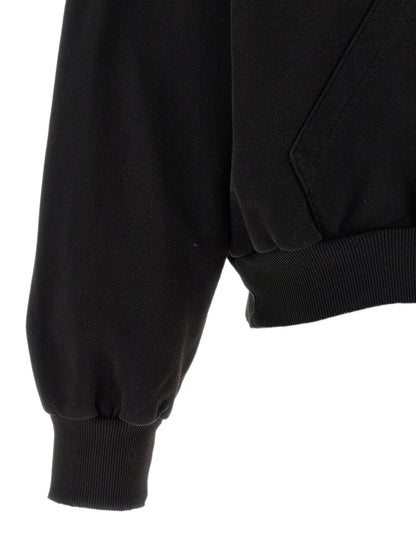 Sweatshirt Hoodie by MM6 Maison Margiela for women in cotton black, white & signature showcases a city-ready silhouette, artfully detailed with a signature and for a city-ready finish.