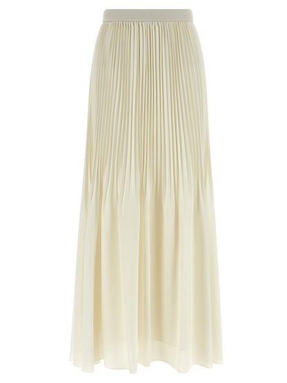 Skirt by Twinset for women in polyester white features a captivating silhouette, showcasing the captivating Women's Pleated Polyester Mini Skirt design with a sophisticated mini for a captivating look.