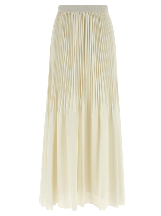 Skirt by Twinset for women in polyester white features a captivating silhouette, showcasing the captivating Women's Pleated Polyester Mini Skirt design with a sophisticated mini for a captivating look.