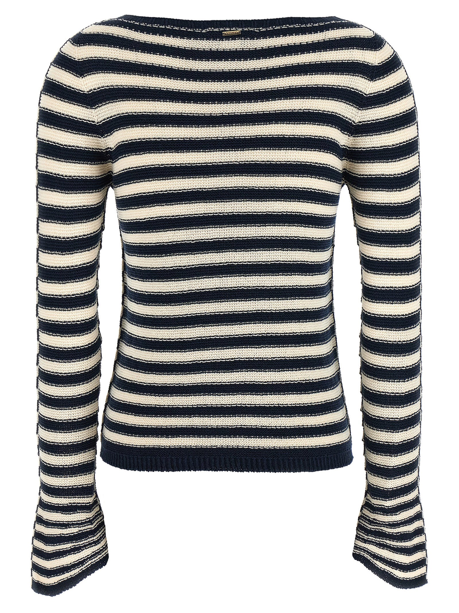 Cardigan by Twinset for women in polyamide cotton multicolor, patterned & striped showcases a captivating silhouette, artfully detailed with a captivating and round neckline for a truly sophisticated captivating look.