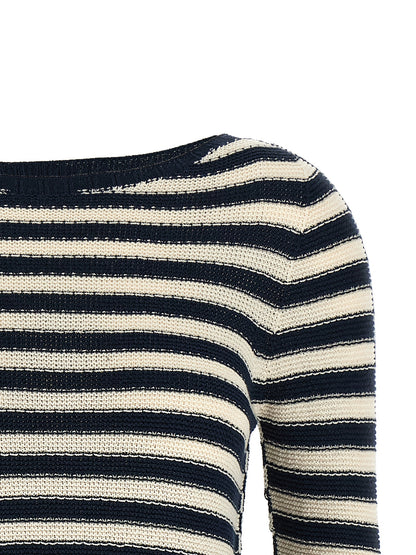 Cardigan by Twinset for women in polyamide cotton multicolor, patterned & striped features a dramatic silhouette, showcasing a sophisticated round neckline and dramatic detail for a timeless, premium look.