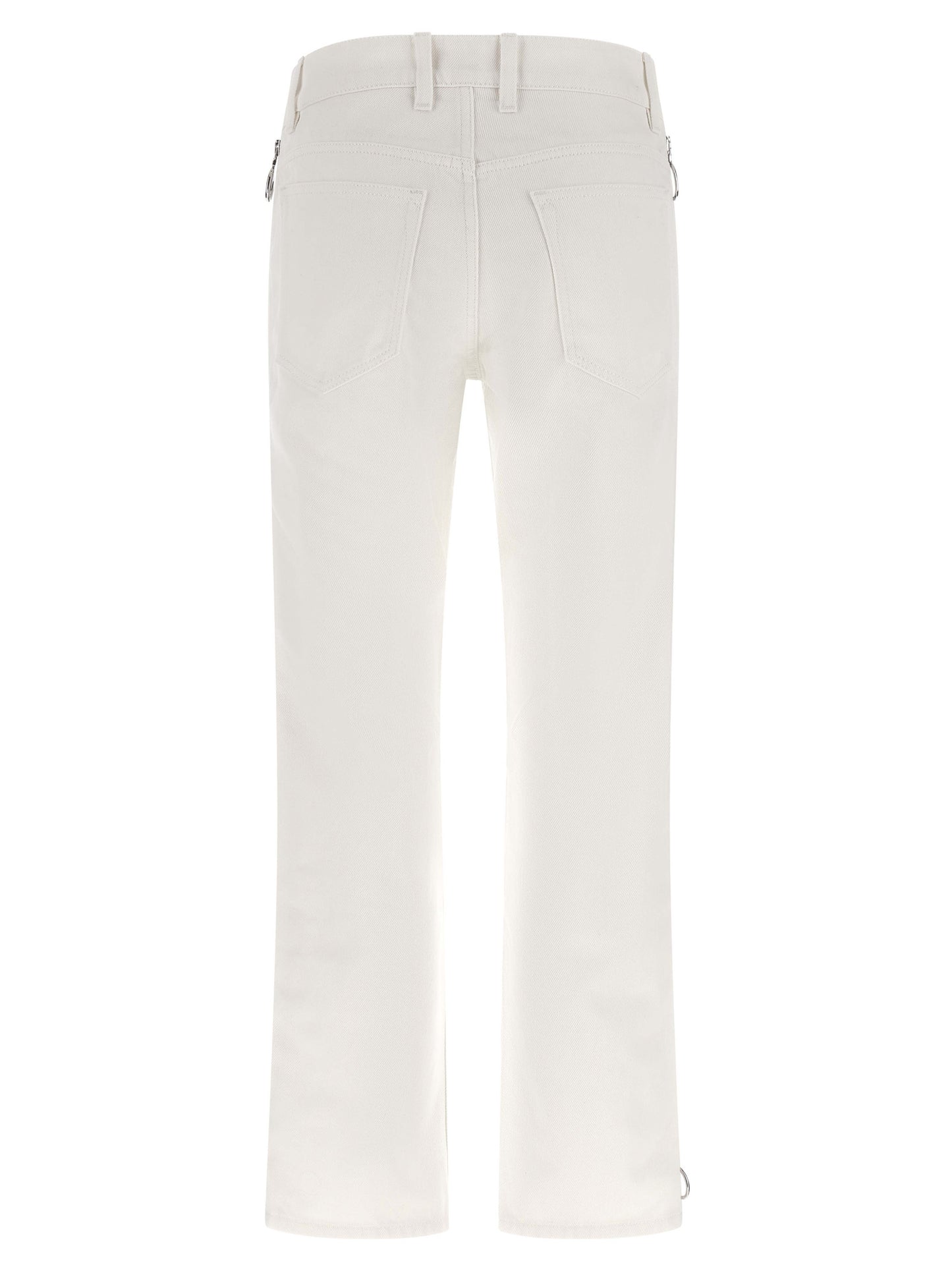 Jeans by Paco Rabanne for women in denim cotton white features an sartorial and long with a mid rise cut for a sartorial finish.