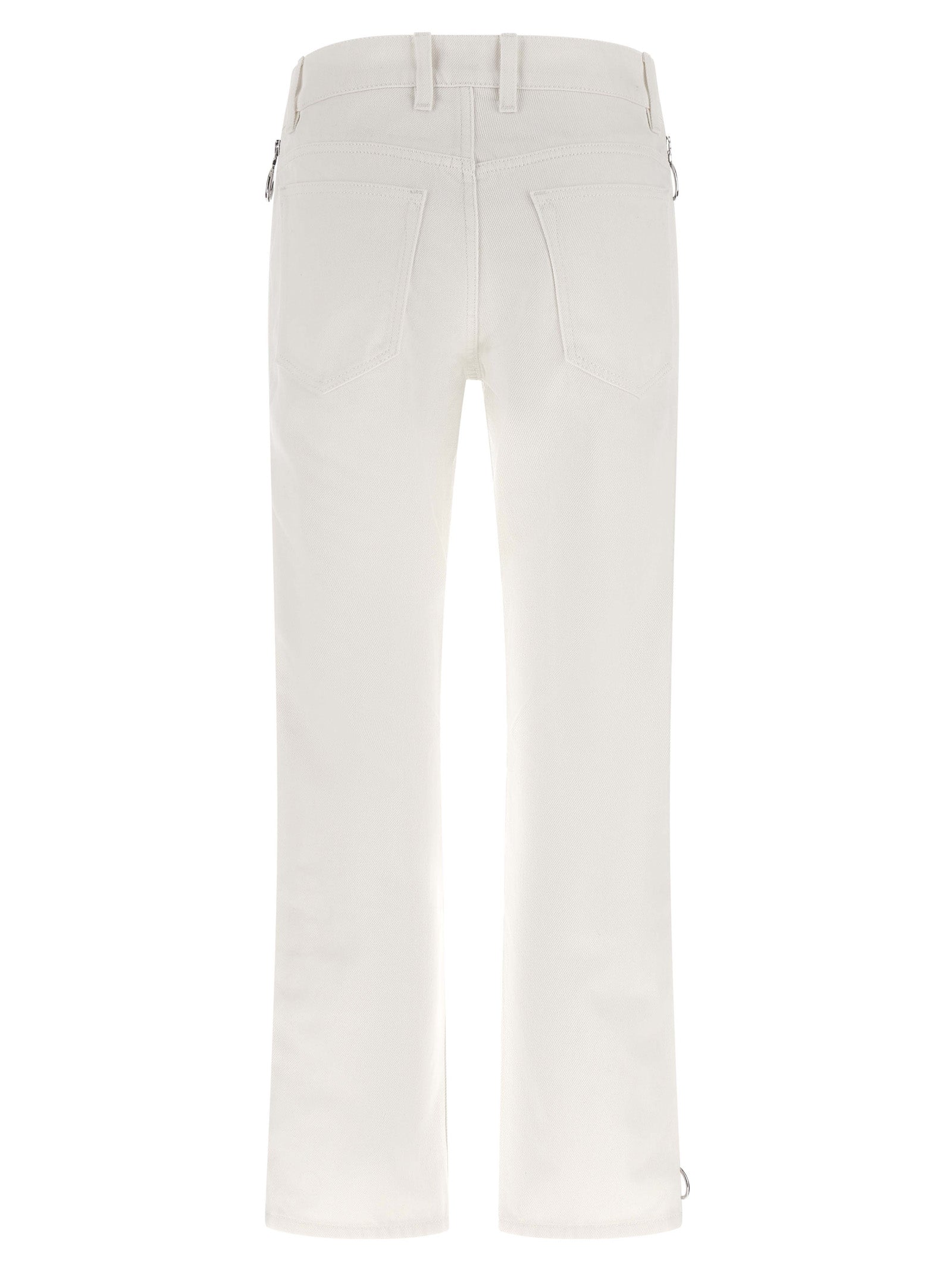 Jeans by Paco Rabanne for women in denim cotton white features an sartorial and long with a mid rise cut for a sartorial finish.