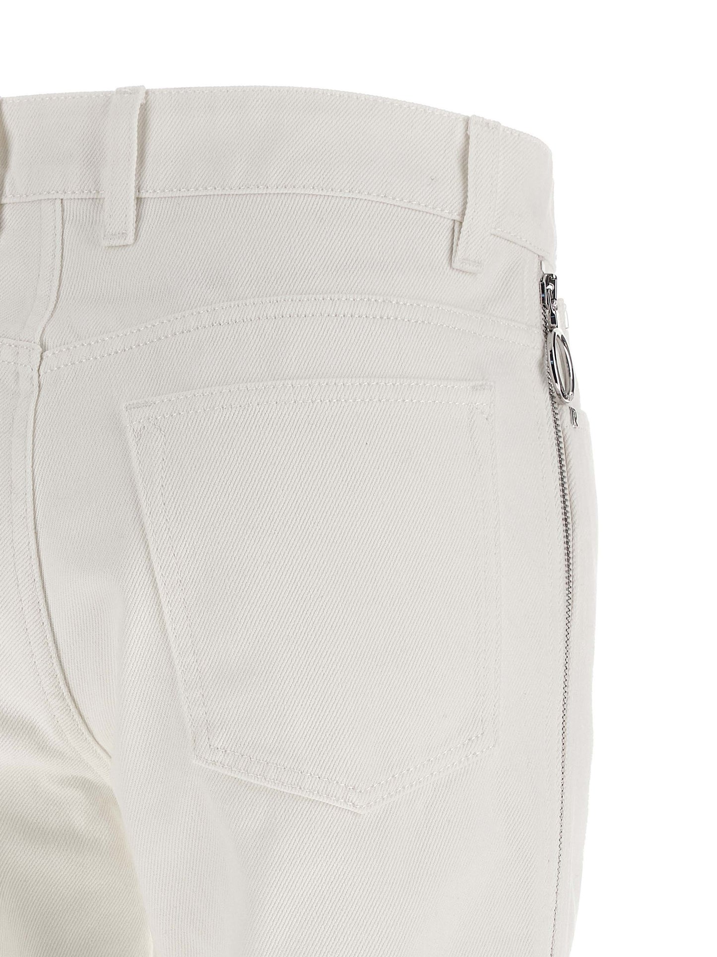 Jeans by Paco Rabanne for women in denim cotton white presents a refined pantology silhouette, artfully defined by a refined pantology , long, and a sophisticated mid rise.