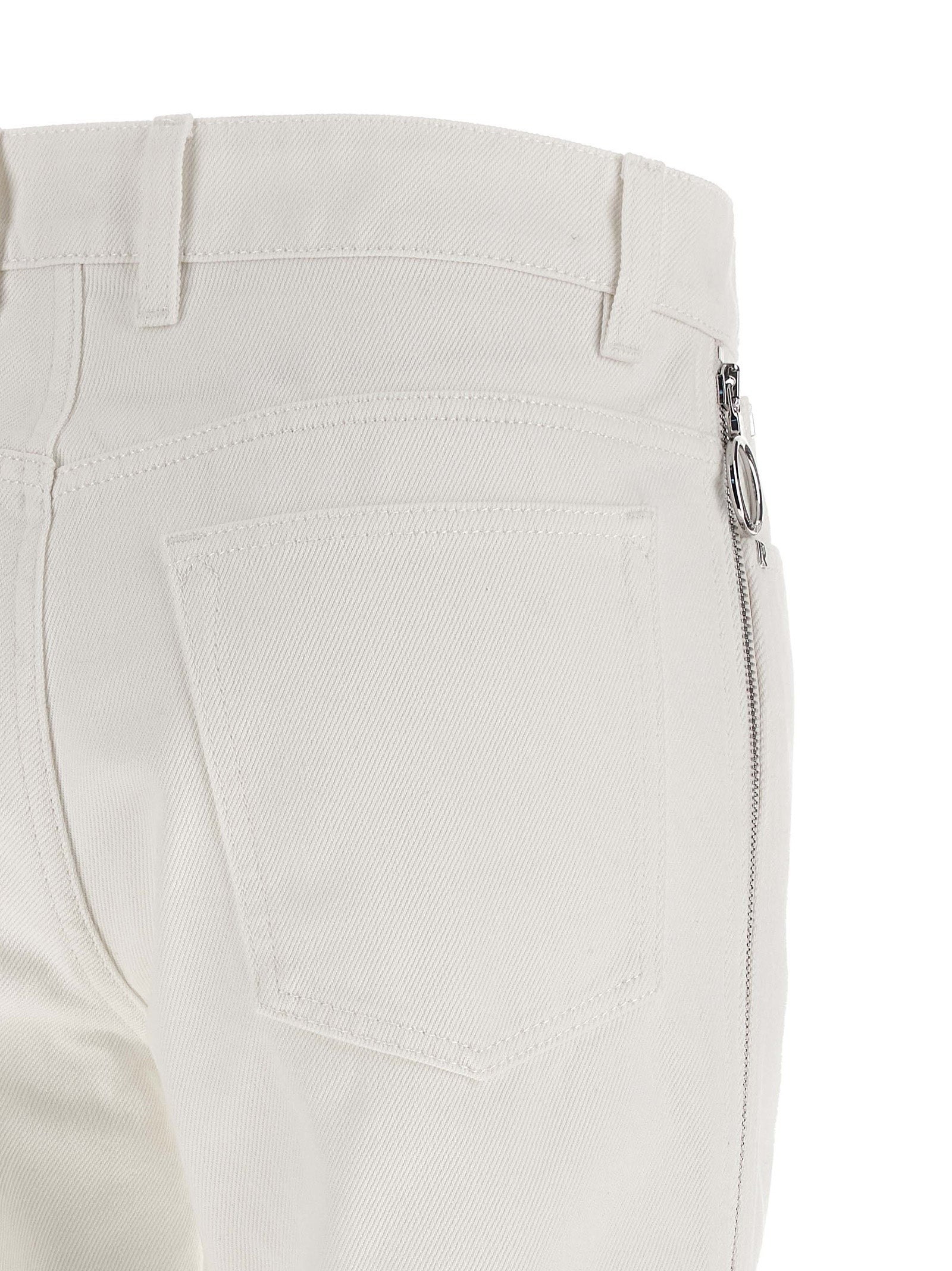 Jeans by Paco Rabanne for women in denim cotton white presents a refined pantology silhouette, artfully defined by a refined pantology , long, and a sophisticated mid rise.