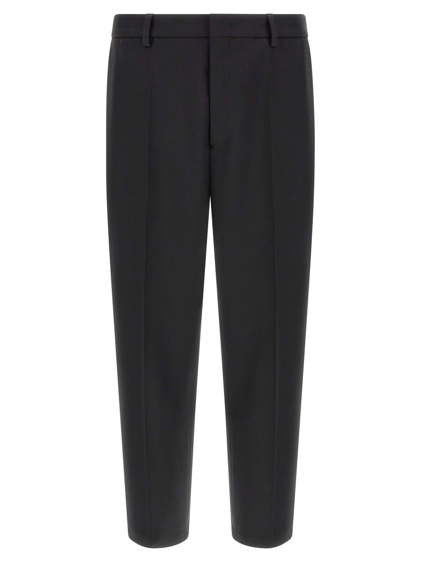 Jil Sander Men's Tapered Leg Relaxed Fit Polyester Trousers - Black