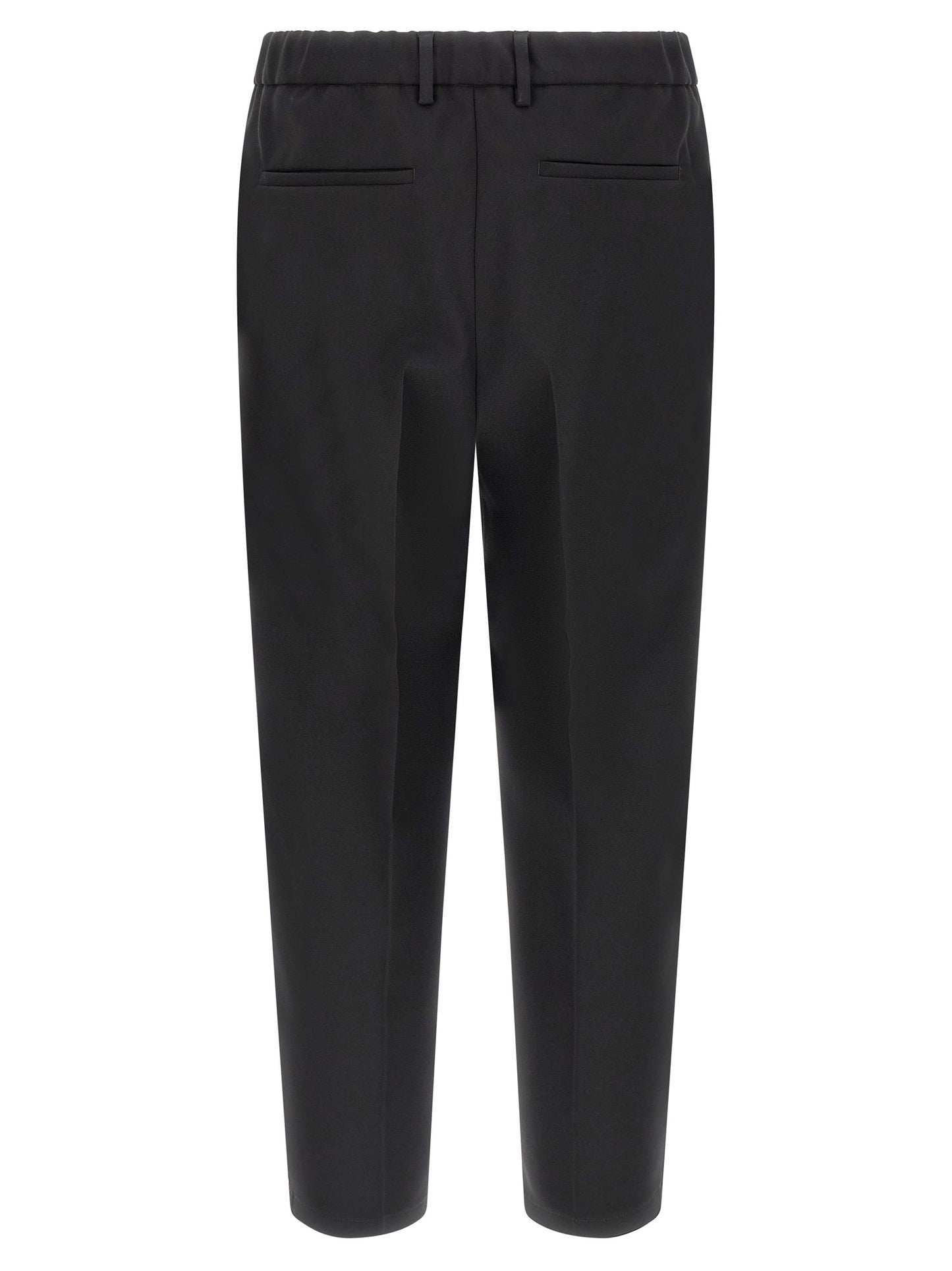 Jil Sander Men's Tapered Leg Relaxed Fit Polyester Trousers - Black