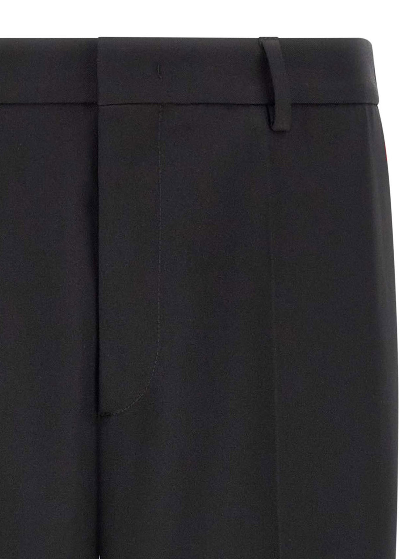 Jil Sander Men's Tapered Leg Relaxed Fit Polyester Trousers - Black