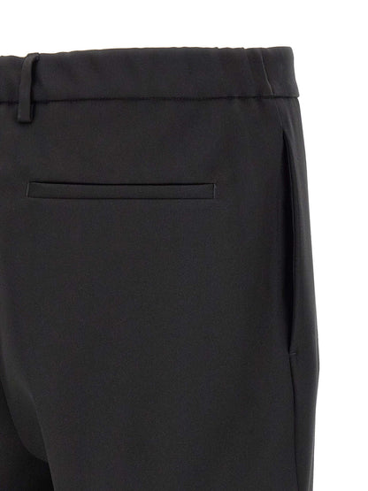 Jil Sander Men's Tapered Leg Relaxed Fit Polyester Trousers - Black