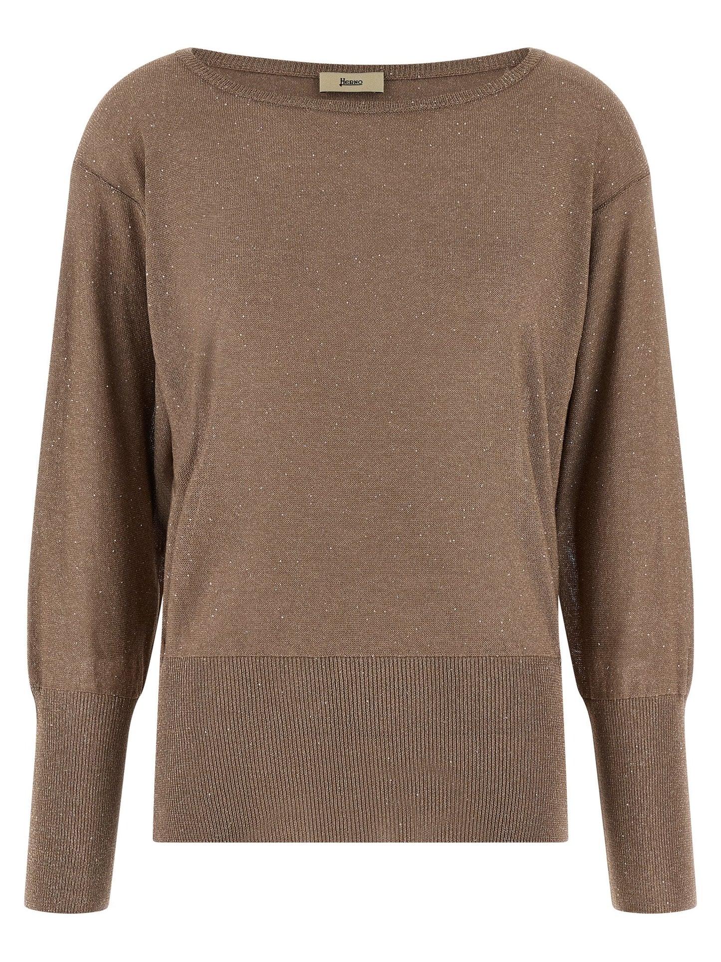 Cardigan by Herno for women in polyamide viscose & sequins brown features an impeccable silhouette, showcasing a sophisticated round neckline and detail for a truly impeccable finish.