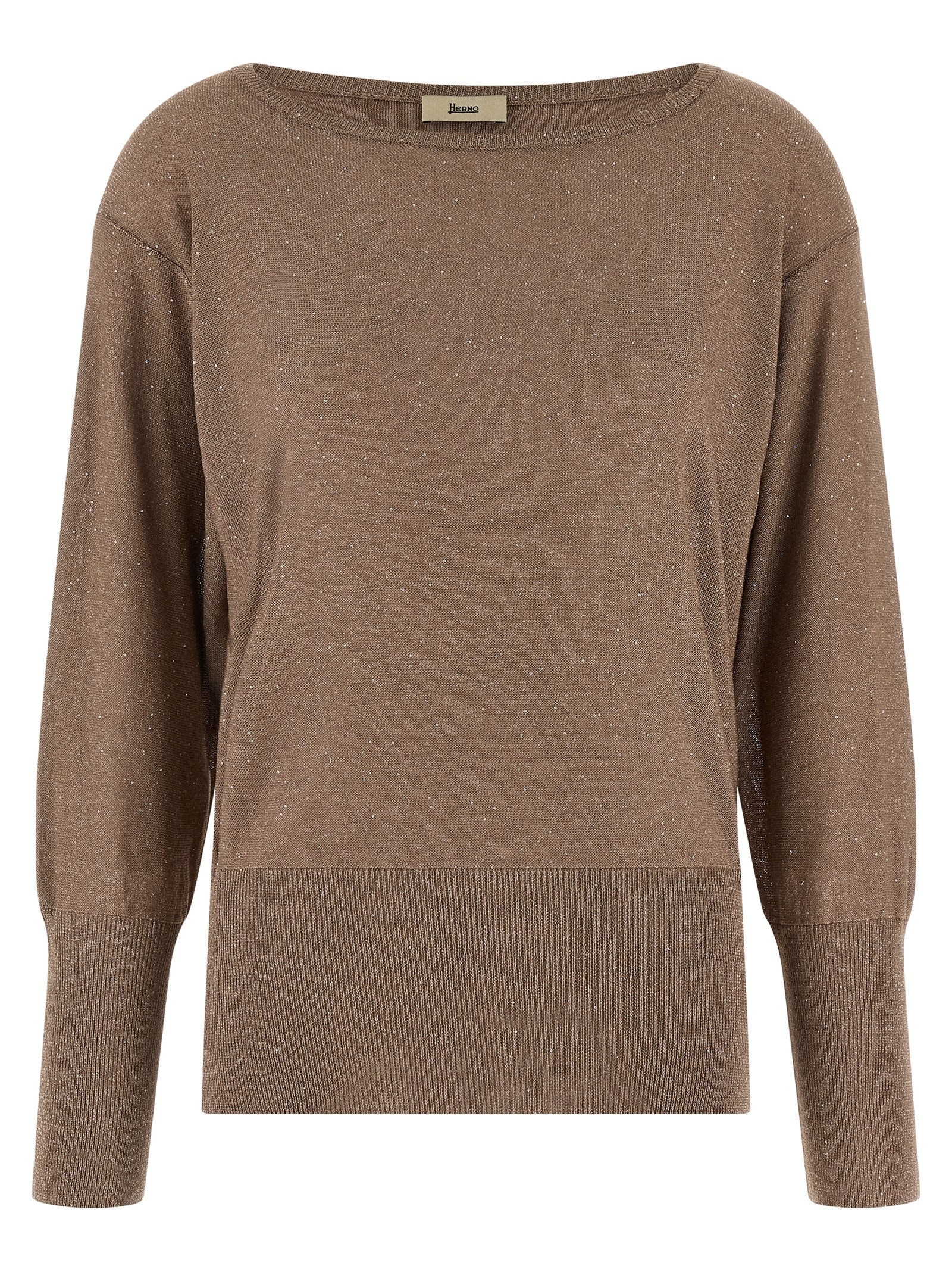 Cardigan by Herno for women in polyamide viscose & sequins brown features an impeccable silhouette, showcasing a sophisticated round neckline and detail for a truly impeccable finish.