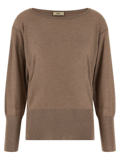 Cardigan by Herno for women in polyamide viscose & sequins brown features an impeccable silhouette, showcasing a sophisticated round neckline and detail for a truly impeccable finish.