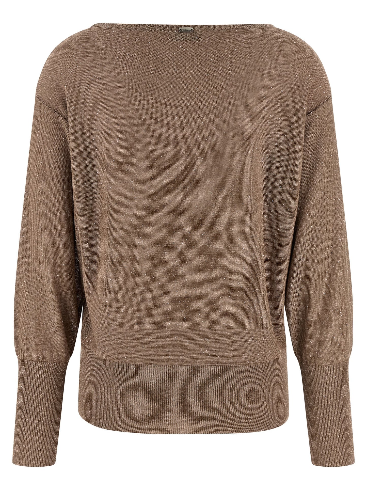 Cardigan by Herno for women in polyamide viscose & sequins brown showcases a captivating silhouette, artfully detailed with a captivating and round neckline for a truly sophisticated captivating look.