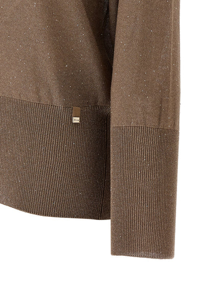 Cardigan by Herno for women in polyamide viscose & sequins brown features an crisp silhouette, showcasing a sophisticated and detail for a truly crisp finish.
