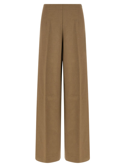 Casual Pants by Herno for women in polyamide linen viscose & sequins brown features an sophisticated and straight-leg & wide with a precise long, creating a sophisticated and sophisticated silhouette.