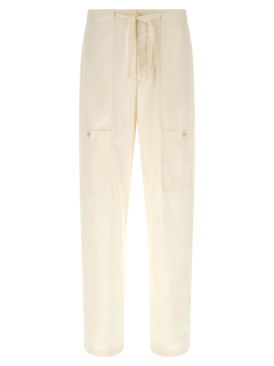 Cargo Pants by Jil Sander for men in cotton beige features an stylish wide with a long and mid rise, expertly finished with stylish utility detailing.