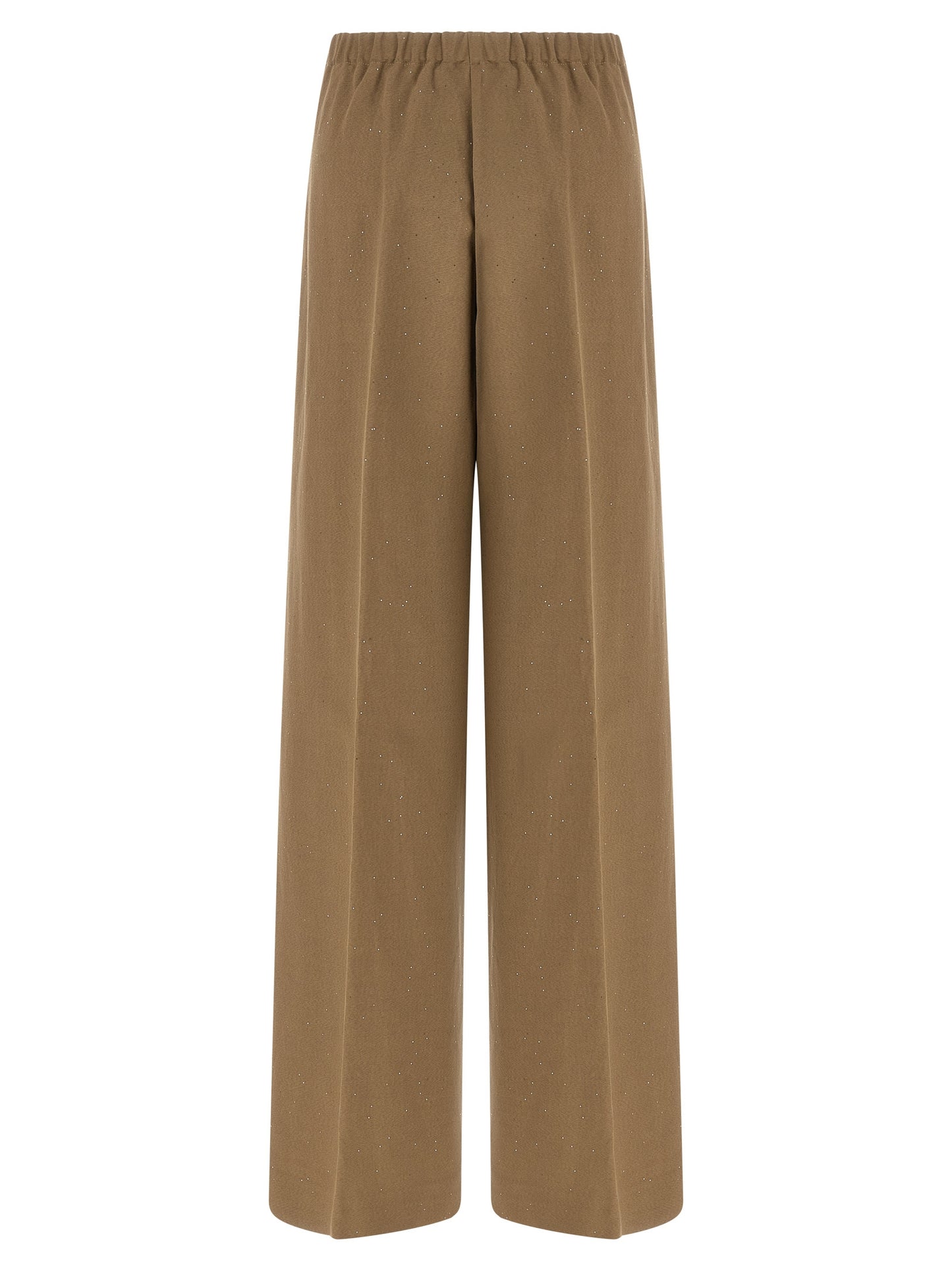 Casual Pants by Herno for women in polyamide linen viscose & sequins brown features a polished silhouette with a polished straight-leg & wide, reaching a polished long and finished with a polished .