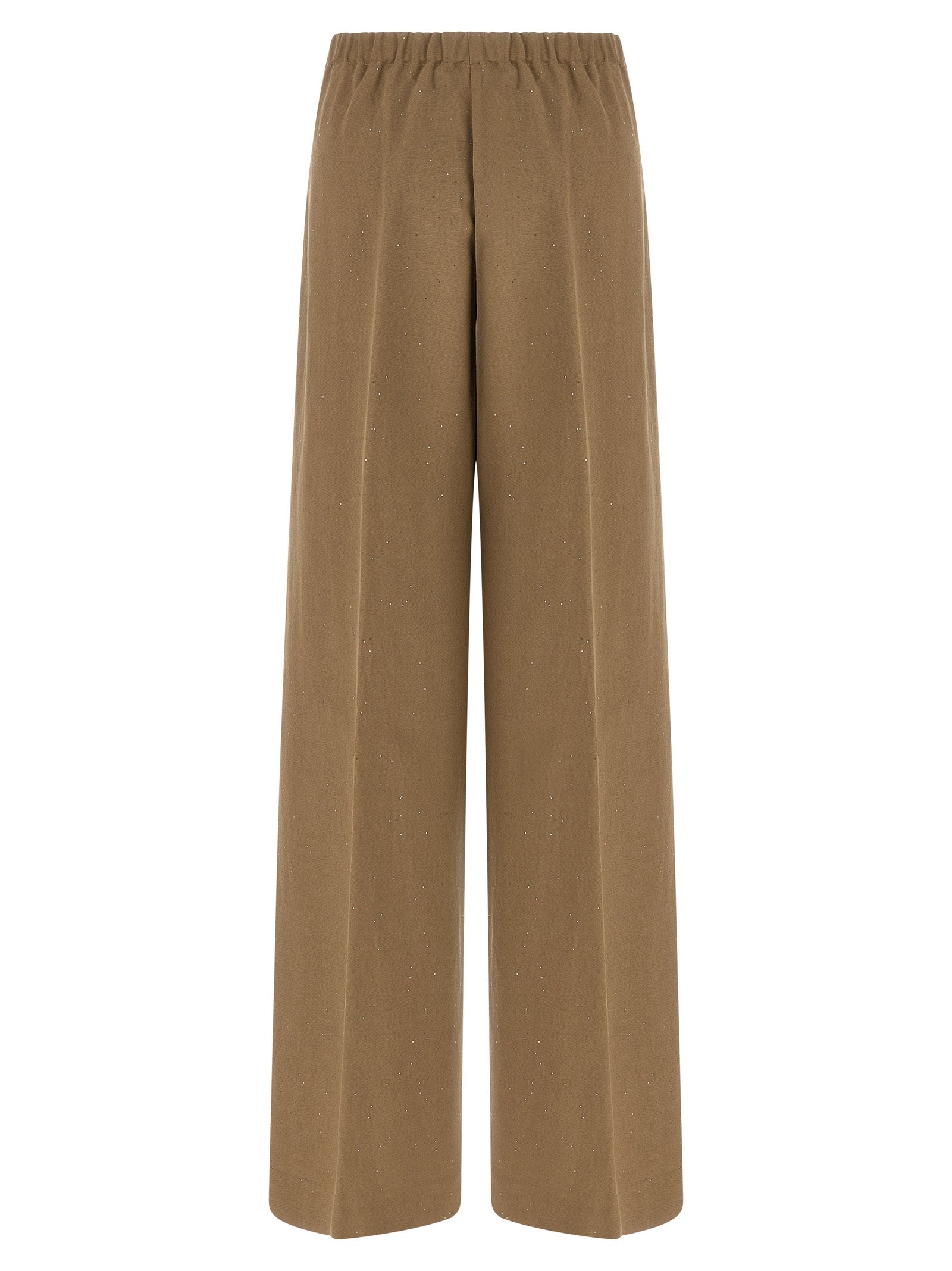 Casual Pants by Herno for women in polyamide linen viscose & sequins brown features a polished silhouette with a polished straight-leg & wide, reaching a polished long and finished with a polished .