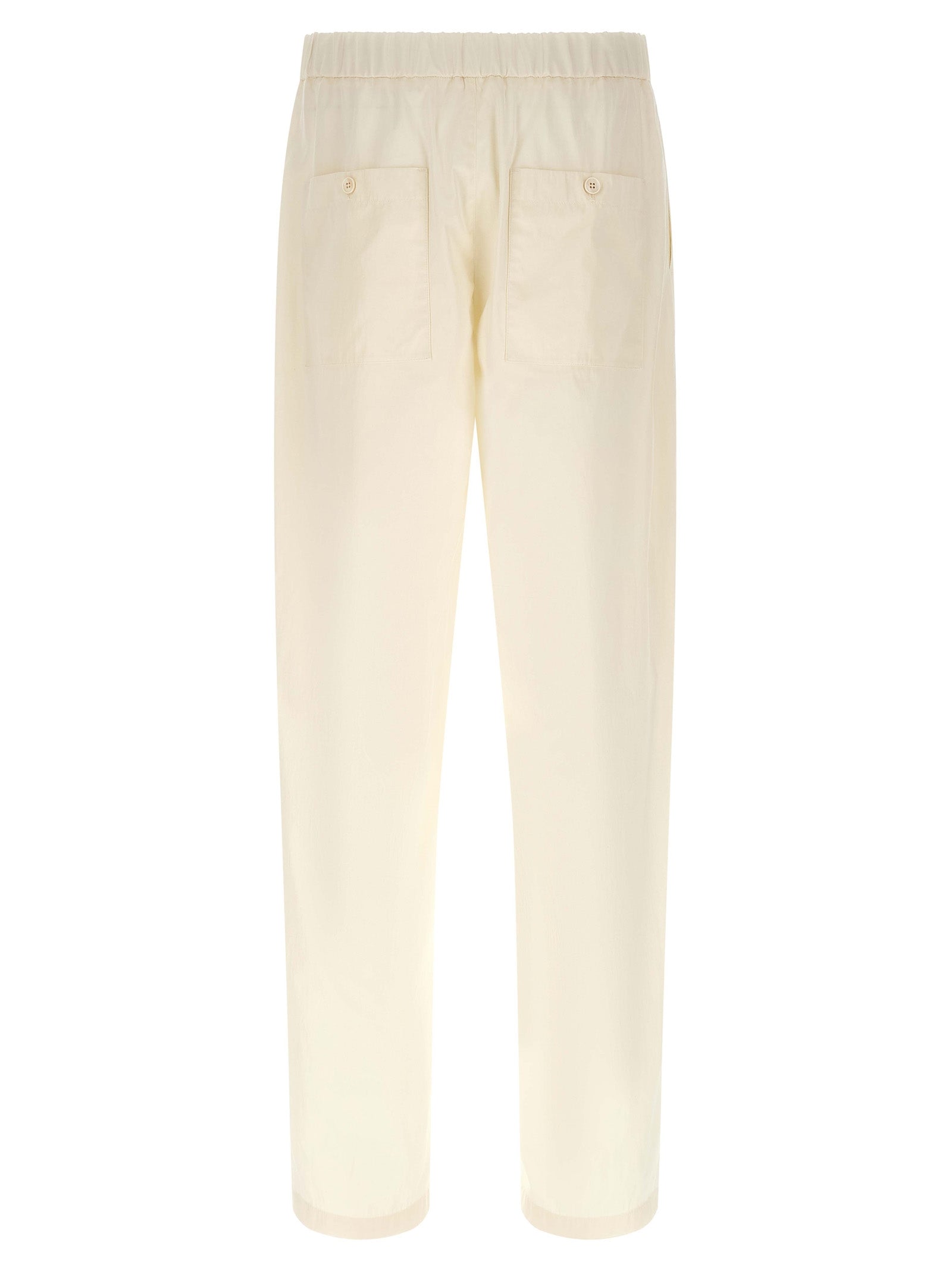 Cargo Pants by Jil Sander for men in cotton beige features an smart casual wide and long, expertly tailored with a mid rise and smart casual utilitarian details for a sophisticated look.