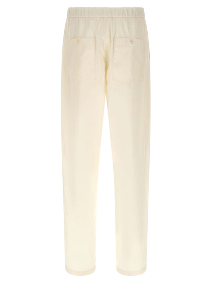 Cargo Pants by Jil Sander for men in cotton beige features an smart casual wide and long, expertly tailored with a mid rise and smart casual utilitarian details for a sophisticated look.