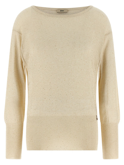 Cardigan by Herno for women in polyamide viscose & sequins beige features a nuanced silhouette with a refined round neckline and nuanced detailing for a sophisticated look.
