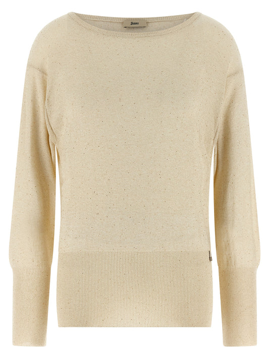 Cardigan by Herno for women in polyamide viscose & sequins beige features a nuanced silhouette with a refined round neckline and nuanced detailing for a sophisticated look.
