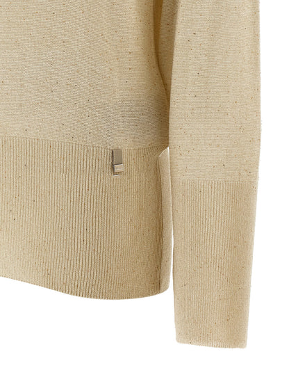 Cardigan by Herno for women in polyamide viscose & sequins beige showcases a captivating silhouette, artfully detailed with a captivating and for a truly sophisticated captivating look.