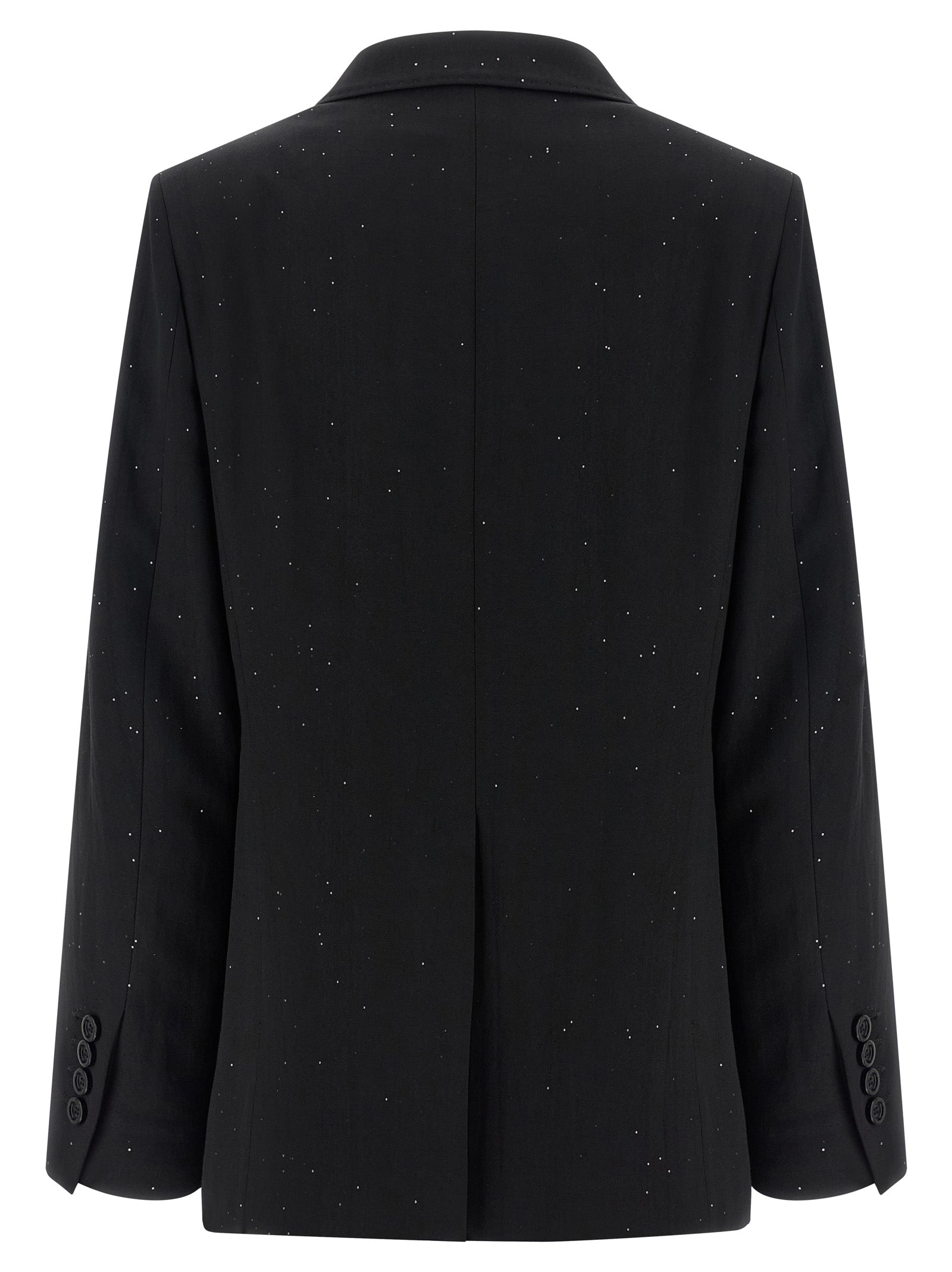 Blazer by Herno for women in polyamide linen viscose & sequins black presents a distinguished silhouette, detailed with a distinguished split neckline and distinctive for a truly sophisticated finish.