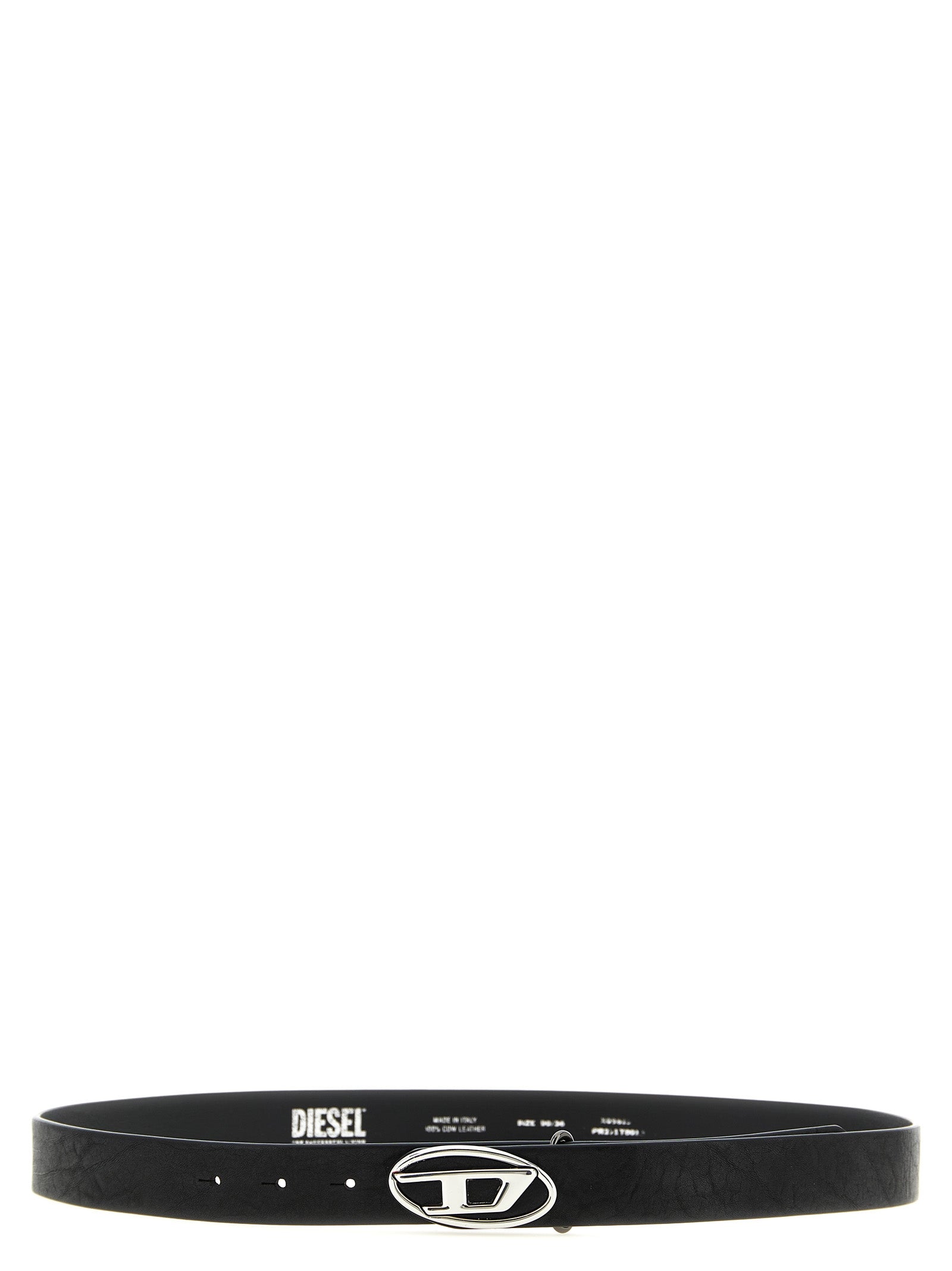 Belt by Diesel for men in polyethylene polyurethane leather black features a versatile silhouette, artfully showcasing the versatile design of the 1 Dr Polyethylene Polyurethane Leather Belt for a sophisticated, premium finish.