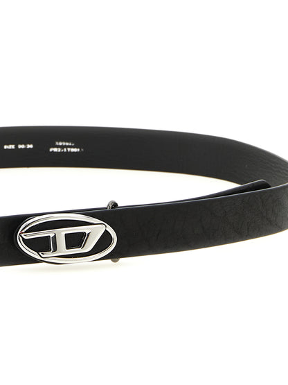 Belt by Diesel for men in polyethylene polyurethane leather black features an artisanal silhouette, showcasing the artisanal craftsmanship of the 1 Dr Polyethylene Polyurethane Leather Belt collection for a artisanal finish.