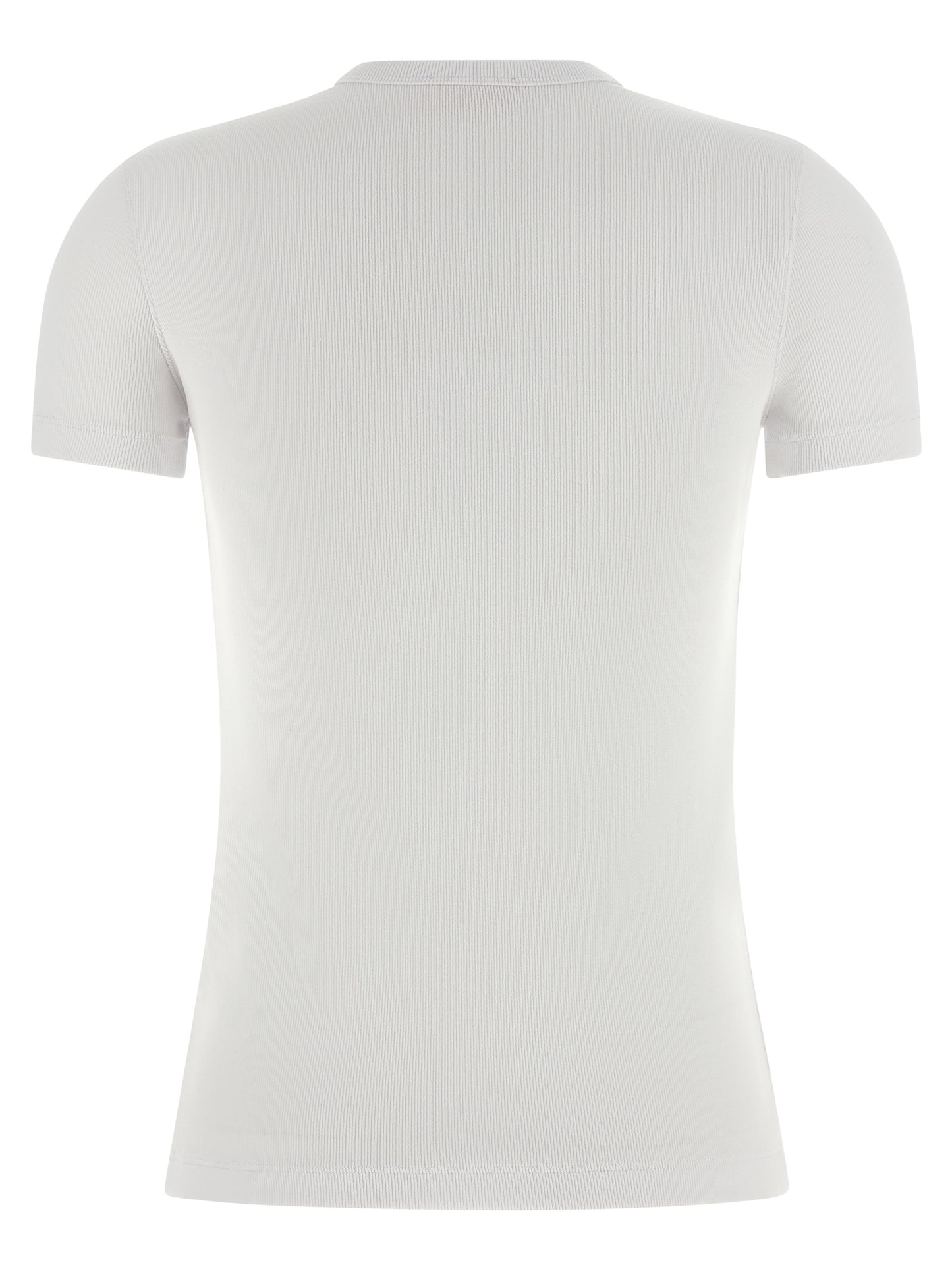 Activewear T-Shirt by Diesel for women in stretch cotton white features an ergonomic design with , highlighting a ergonomic length and ergonomic crew neckline for a high-performance look.