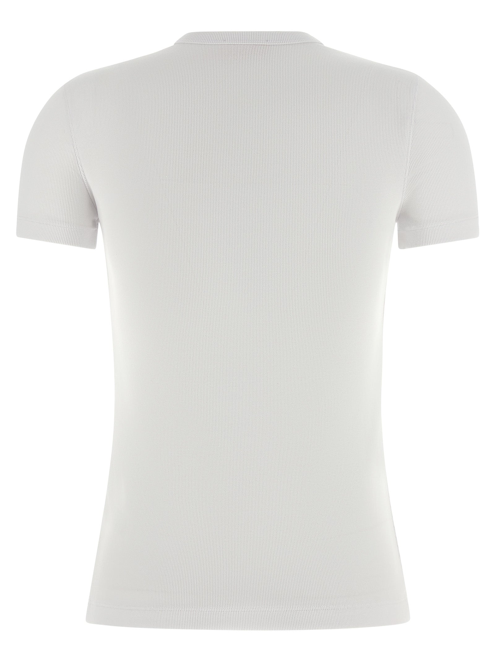 Activewear T-Shirt by Diesel for women in stretch cotton white features an ergonomic design with , highlighting a ergonomic length and ergonomic crew neckline for a high-performance look.