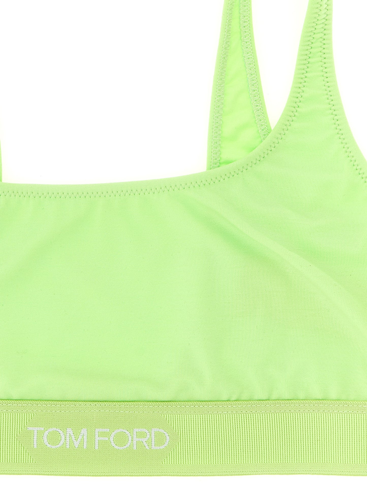 Bra by Tom Ford for women in modal bicolour, green & jacquard features a nuanced silhouette, showcasing the nuanced design of the Women's Modal Bra with a nuanced fit.
