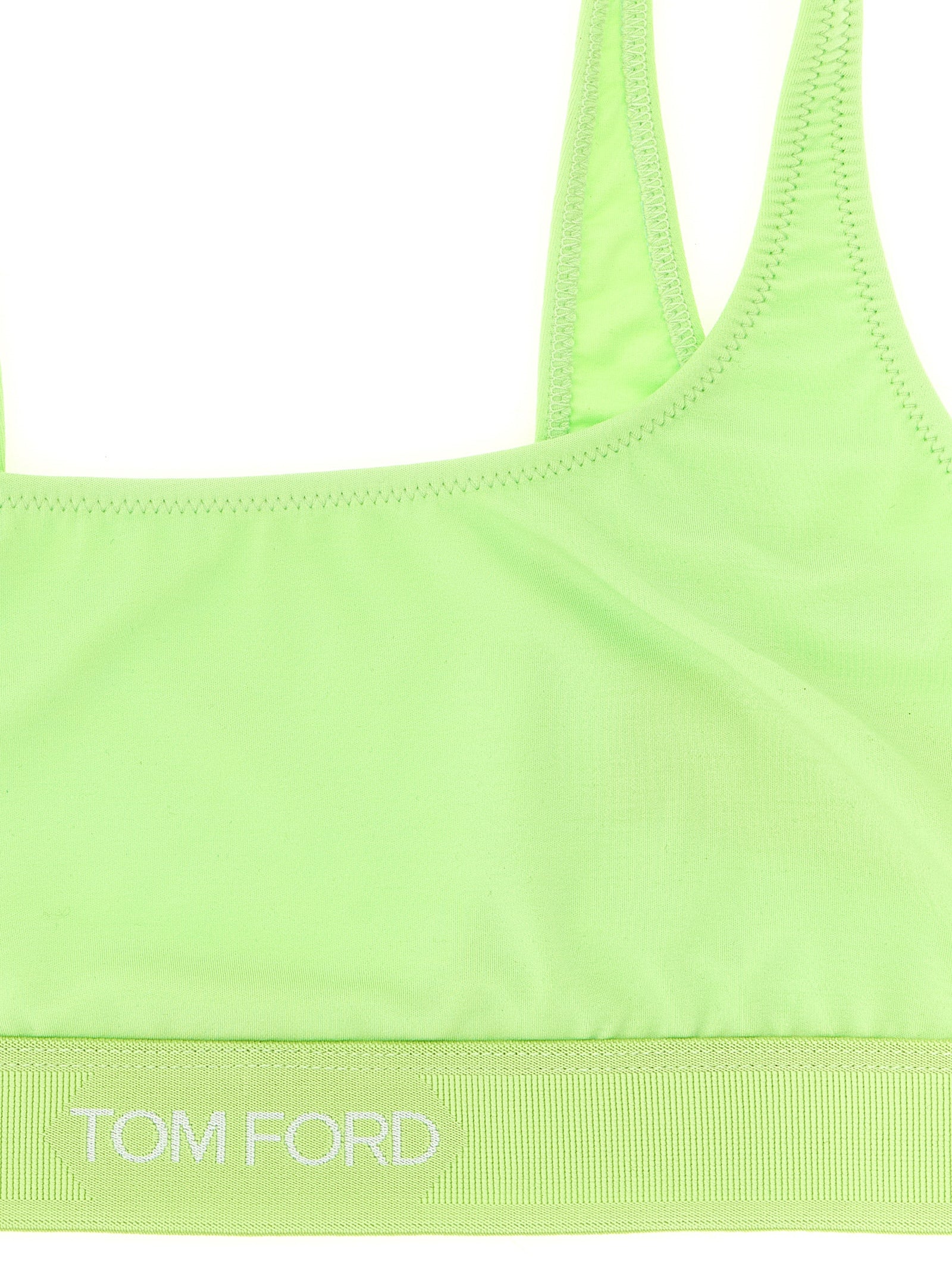 Bra by Tom Ford for women in modal bicolour, green & jacquard features a nuanced silhouette, showcasing the nuanced design of the Women's Modal Bra with a nuanced fit.