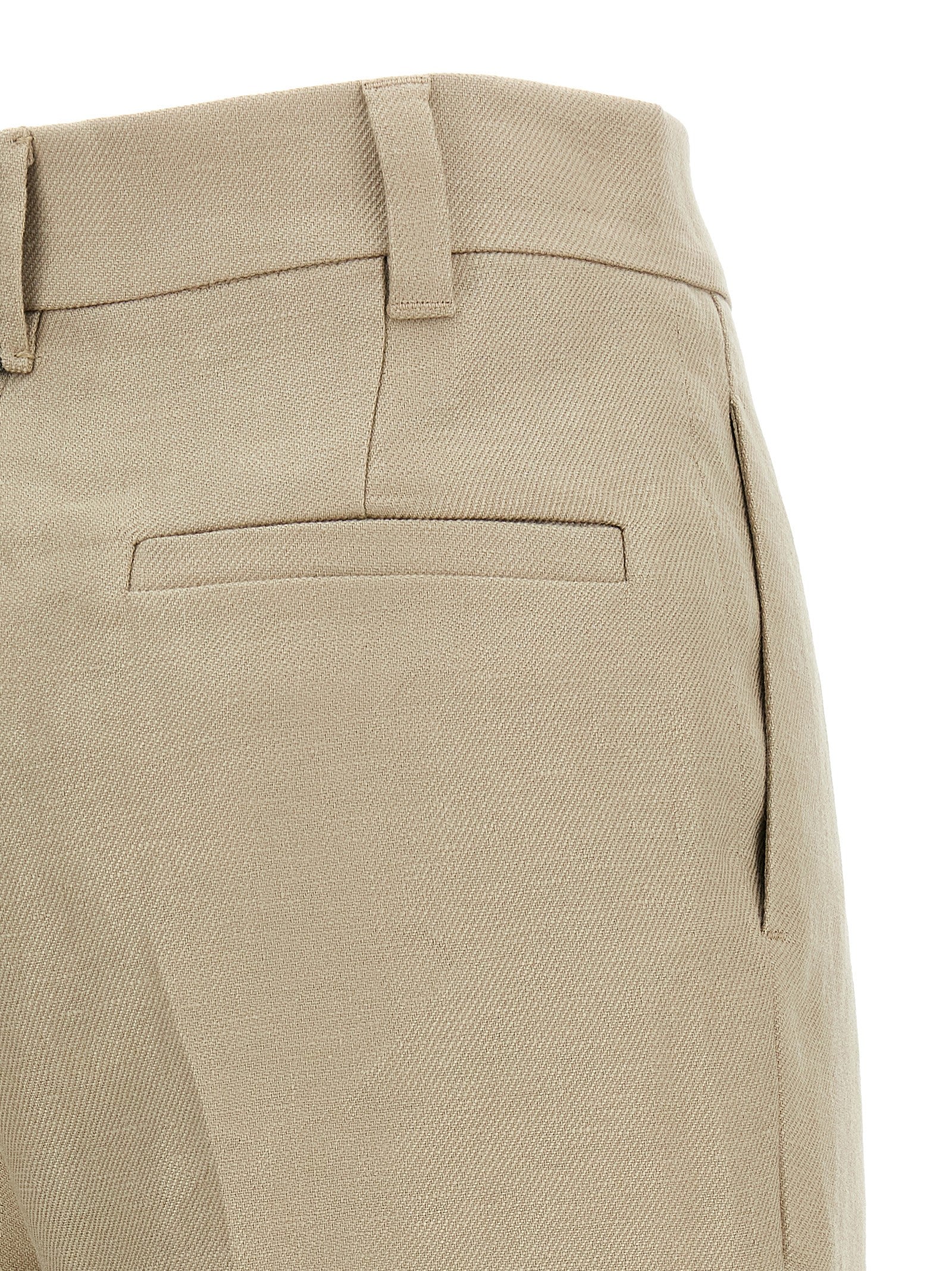 Trousers by Brunello Cucinelli for women in linen beige & signature features a artisanal silhouette, showcasing a sophisticated wide with a long and for a artisanal finish.