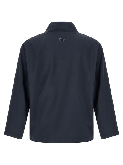 Blazer by Kenzo for men in viscose wool blue features an stylish silhouette, showcasing a sophisticated and stylish for a truly stylish finish.