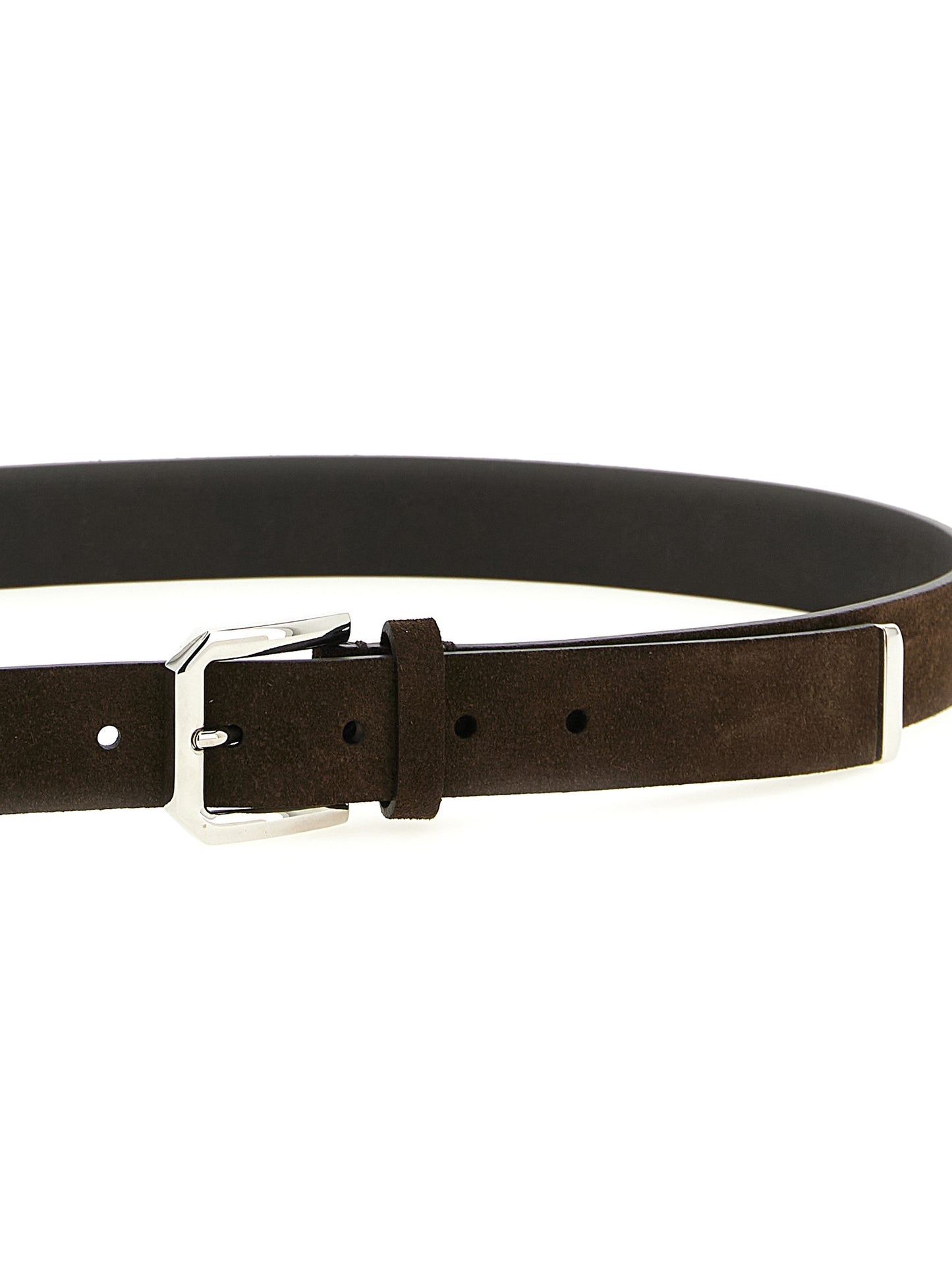 Belt by Brunello Cucinelli for men in bull leather brown features a bohemian chic silhouette, showcasing the bohemian chic Bull Leather Belt design with a sophisticated bohemian chic finish.